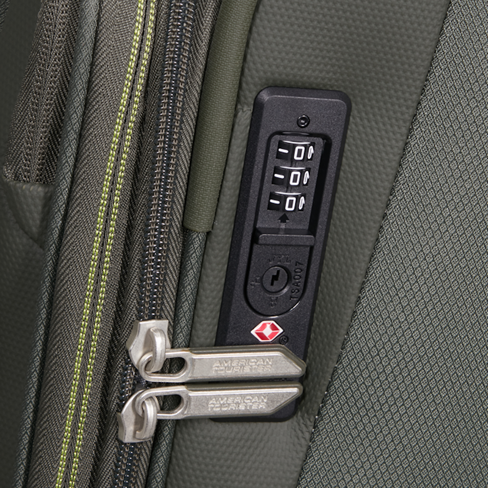 
American Tourister Wanderlite 55cm Spinner Exp Cabin Suitcase Dark Khaki