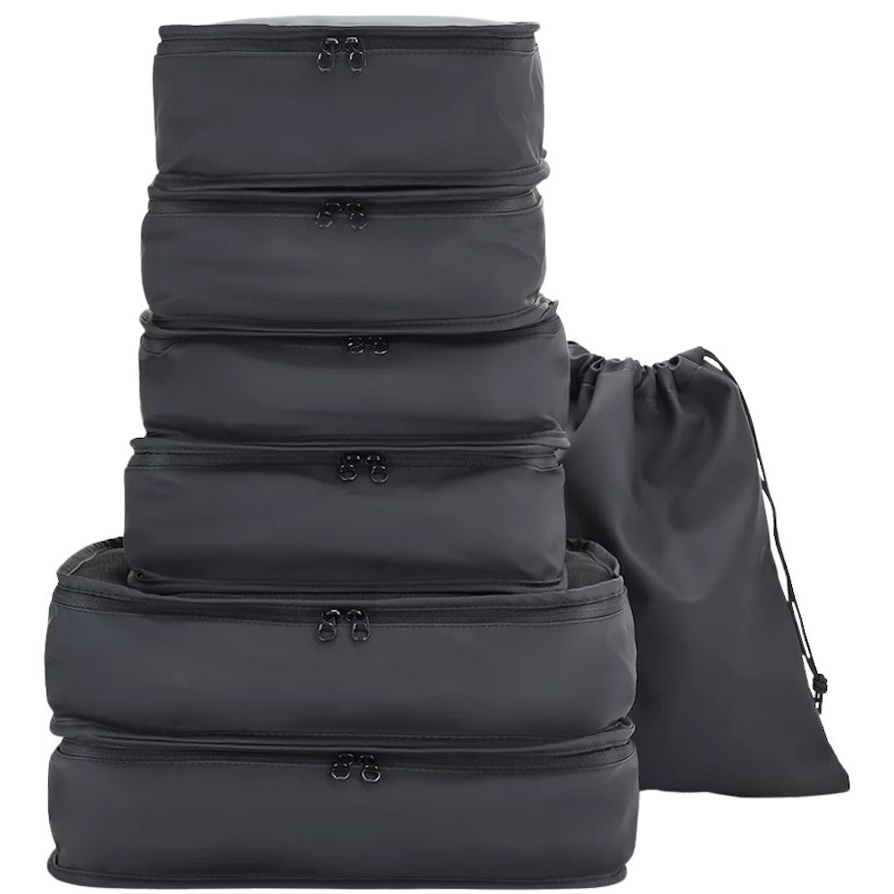 Rock Set of 7 Packing Cubes Black