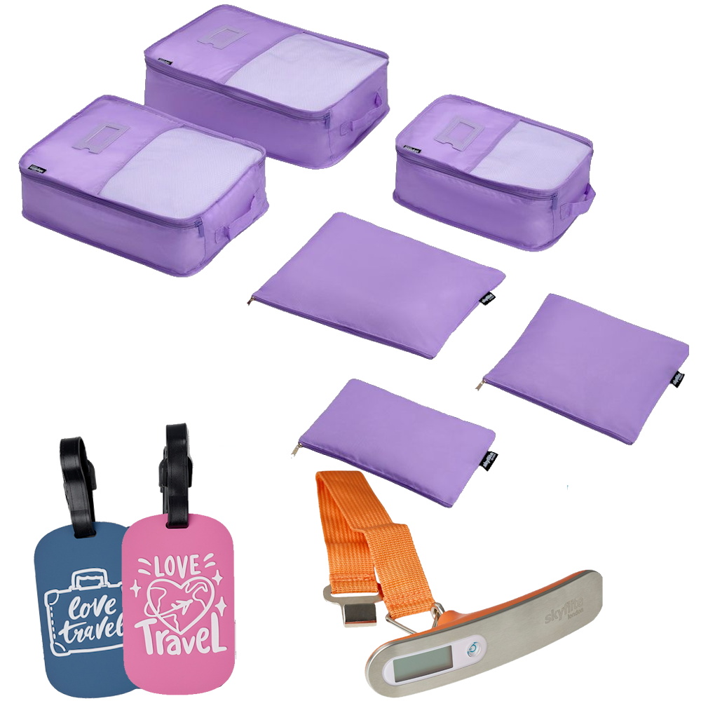 Skyflite 9 Piece Travel Bundle Purple