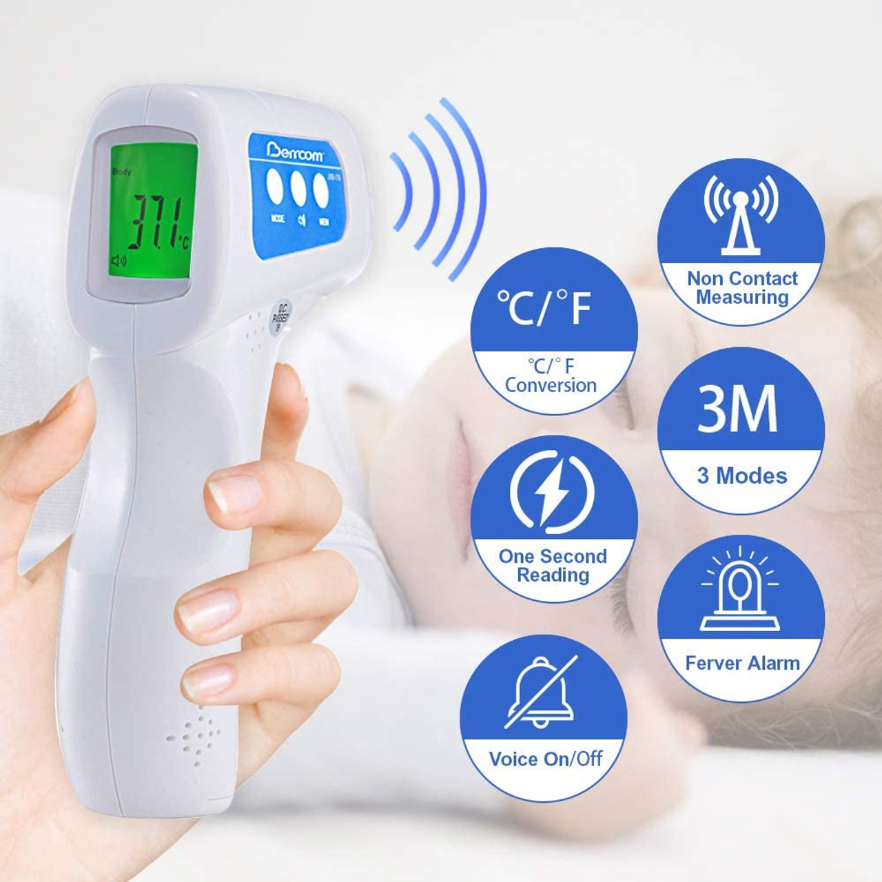 Forehead Clinical Thermometer Non Contact Highly Accurate