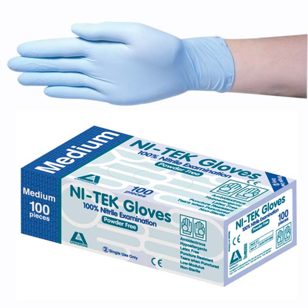 100 medium nitrile gloves