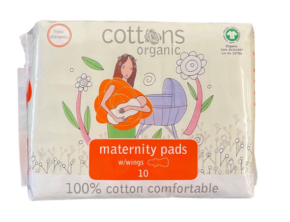 Cottons Maternity Pads 320X80mm 255ml With Wings Pack of 10