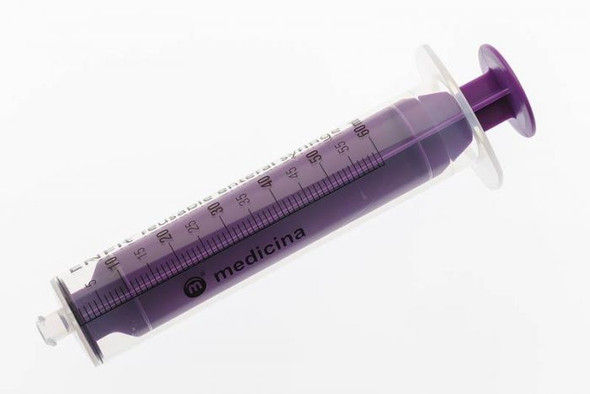 Medicina Syringe Enteral Enfit 60ml Purple Reusable Purple LHE60 Box