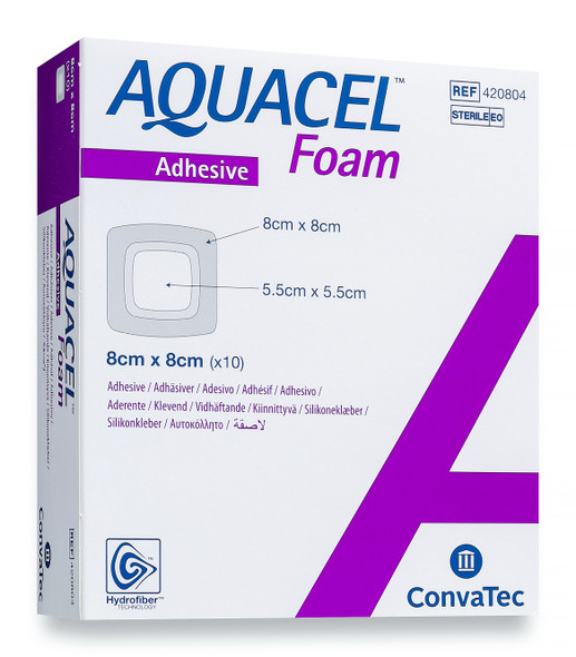 ConvaTec Aquacel Border Foam 8Cm X 8Cm Adhesive Dressing 420804