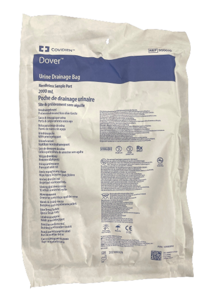 Dover Urine Drainage Bag 2000ml Sterile 120cm Tube 900010 Box