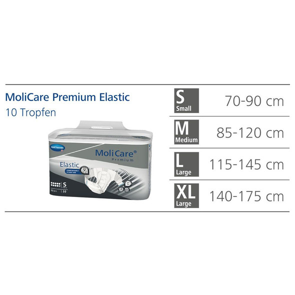 Hartmann MoliCare Premium Mobile Elastic 10 Drops Grey All Sizes