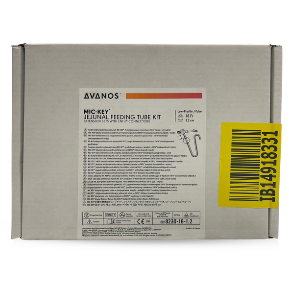 Avanos 14Fr/ 18Fr, Mic-Key Low-Profile Jejunal Tube Enfit Extension Sets - All Sizes (0.8cm - 4.5cm)