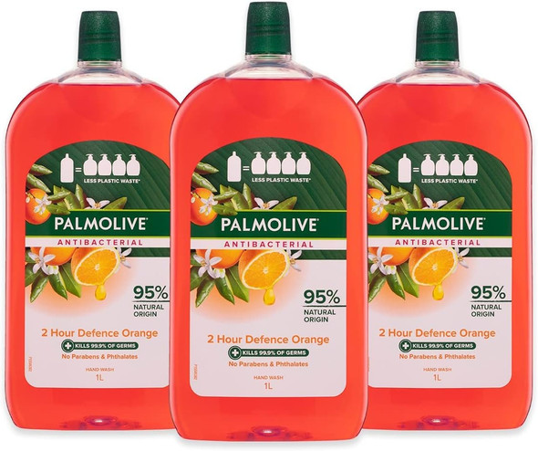 Palmolive Antibacterial Liquid Hand Wash Soap 3L (3 x 1L packs)