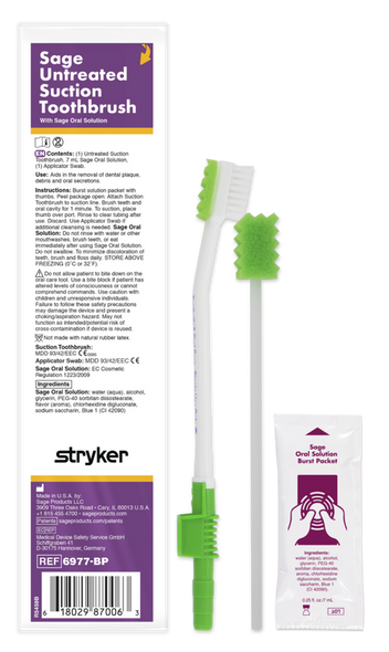 Sage Untreated Suction Toothbrush with CHG Mouthwash 6977BP
