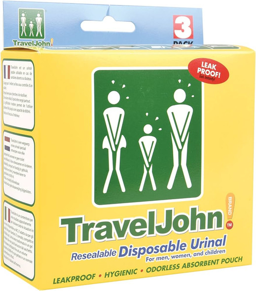 Abena Travel John Disposable Urinal Bag, Box of 3