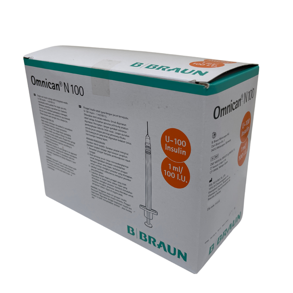 B. Braun Omnican Single-Use Insulin Syringes With Integrated Needle, Box of 100 - All Sizes