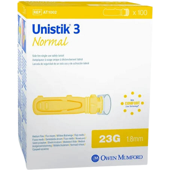 Unistik 3 Normal Blood Device, Box of 100 (AT1002)