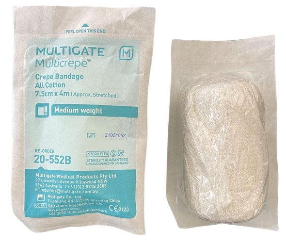 Multigate Multicrep Bandage Crepe 7.5Cmx1.6mtr Sterile Medium Weight 20 552B