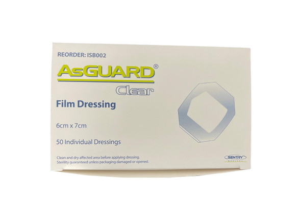 Sentry Asguard Clear Film Dressing 6Cm X7Cm Adhesive ISB002 Box