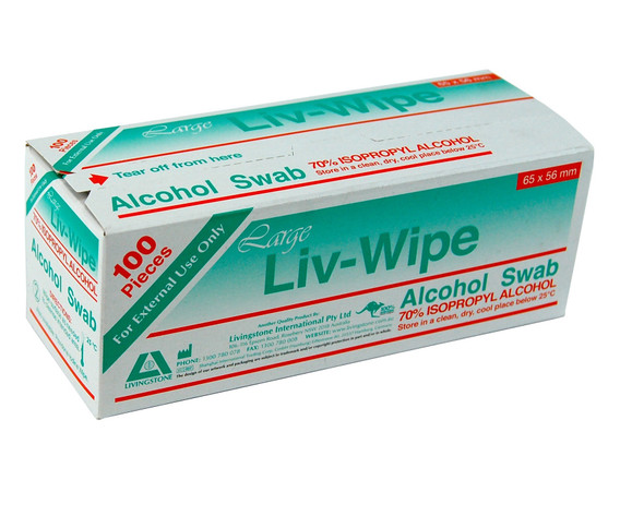 Liv Wipe Large Alcohol Swabs Prep Pad 70% Isopropyl Alcohol