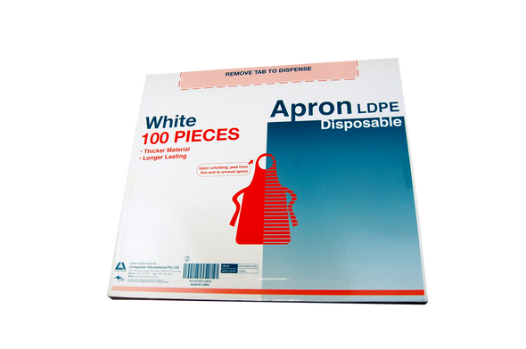 Apron 85 x 150cm Recyclable LDPE Bib Type White 100