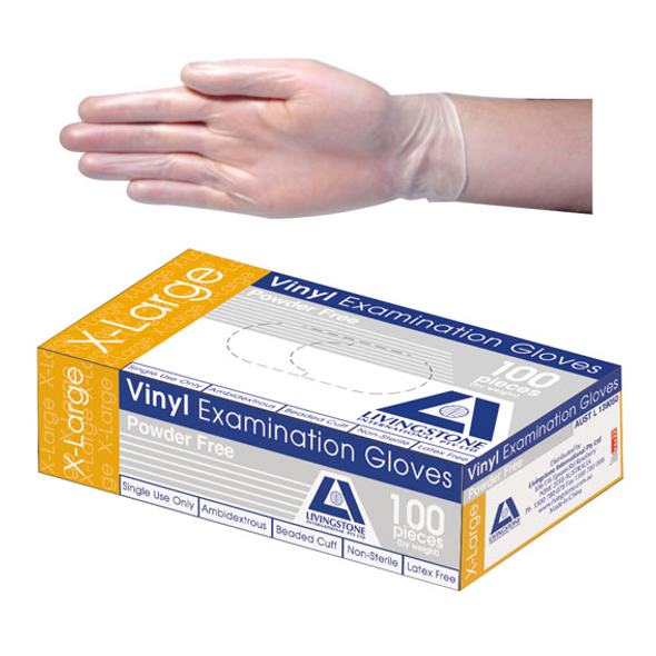 Vinyl Examination Gloves, Recyclable, 7.0g, Powder Free, Ext