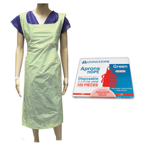 Disposable Apron 71 x 117cm High Density Recyclable Polyethylene HDPE