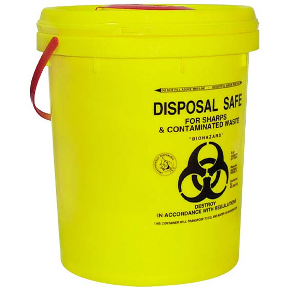 Needles Sharps Waste Collector 23 Litres with Screw Lid and