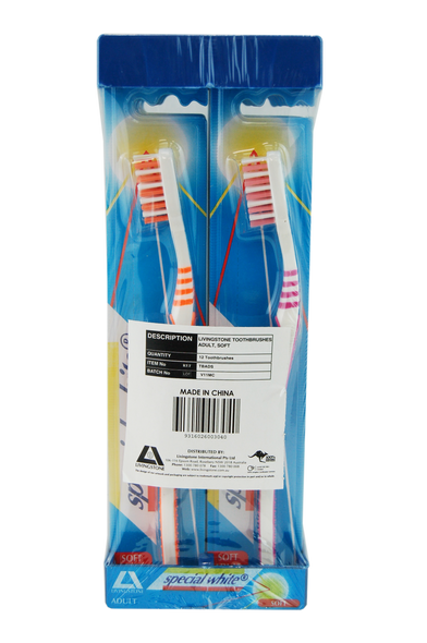 Special White Toothbrush Adult Soft DuPont USA Bristles Assorted Colours