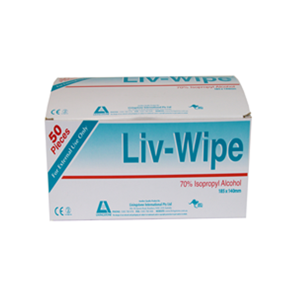 Liv Wipe Antibacterial Alcohol Cleaning Sanitiser Wipe XLarge 70% Isopropyl