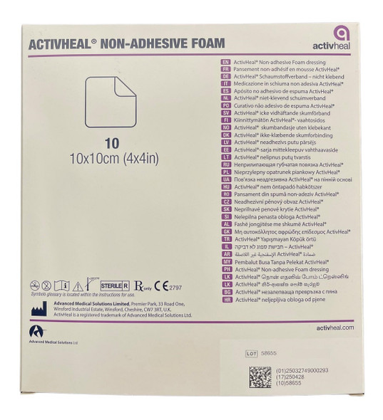 Activheal Non Adhesive Foam 10 X 10cm 10pcs/Box