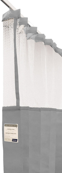 Disposable Curtain 7.5m x 2.3m - Mesh. Antimicrobial and fire retardant. 120 gsm. Length 7.5m, Drop 2.3m  - Grey - Box/5