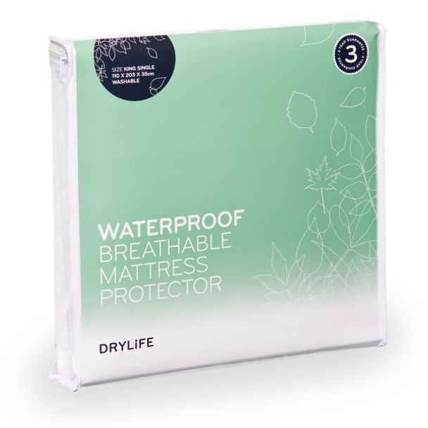 Drylife Mattress Protector Single 92 X 193 X 35Cm White