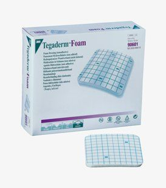 3M Tegaderm Foam Dressing 10Cmx10Cm Non Adhesive 90601 Box of