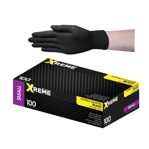 Xtreme Thick Heavy Duty Nitrile Gloves Powder Free Black All