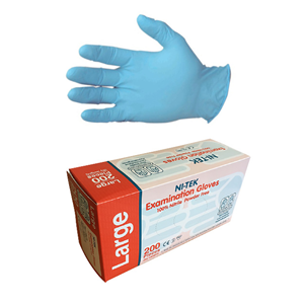 Ni Tek Nitrile Gloves AS NZ Standard Powder Free Blue