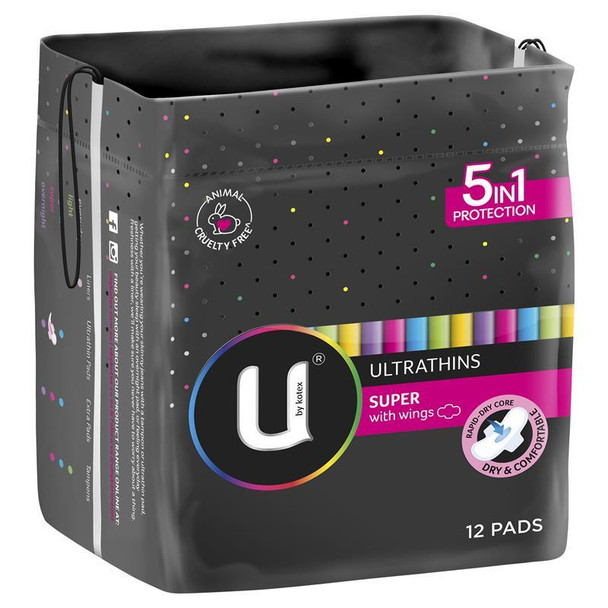 U By Kotex Ultrathins Pads Wing Super 72 Pack