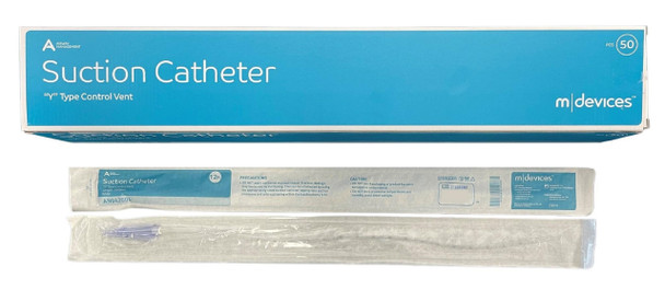 MDevices Suction Catheter- Y Type Control Vent 8Fr (560mm) - Light Blue AN042002