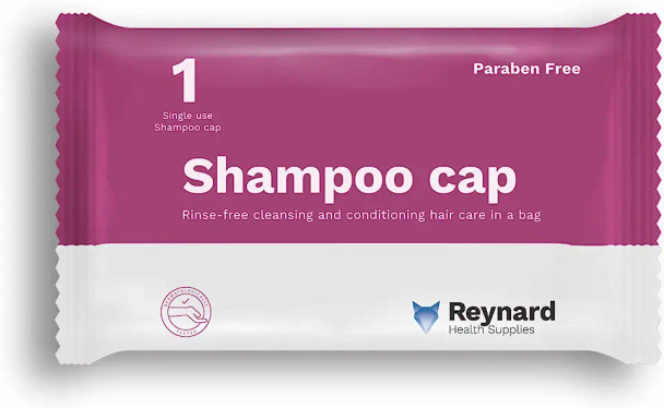 Reynard Health Supplies Rinse-Free Hair Wash Shampoo Cap, Individually Wrapped, Soft Pack, White - Box of 1