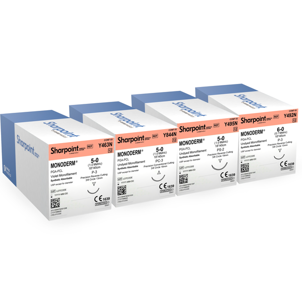 Sutures Monoderm Sharpoint Box of 12 - All Sizes