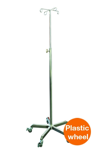  Intravenous IV Pole Stand, 4 Prong , Stainless steel construction Each