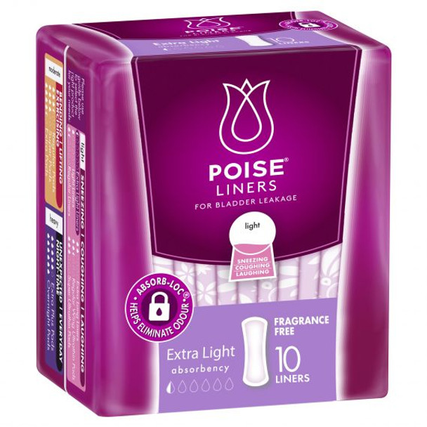 Poise Extra Light Liner Female, 150mm, 14mL - All Packaging
