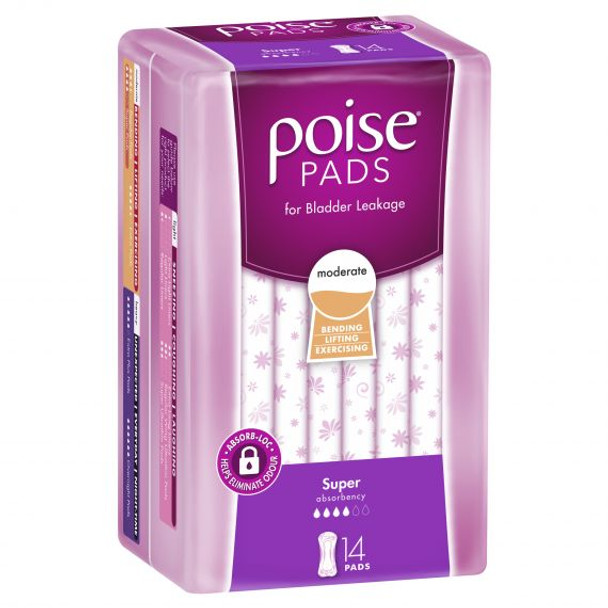 Poise Pads Super 276 x 120mm Female, 276mm, White, 370mL - All Packaging