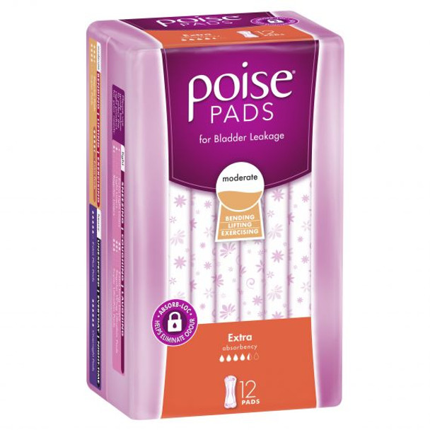 Poise Pads Extra 315x120mm Female, 315mm, White, 540mL - All Packaging