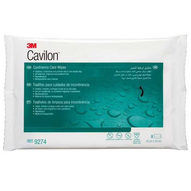 Cavilon Continence Care Wipes 20x30cm - 8 Per Pack (SUT_3M9274)