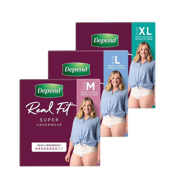 Depend Real Fit Super Underwear For Women 1320ml Nude - All Sizes