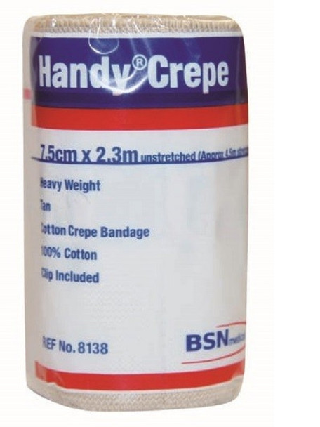 BSN Handycrepe 7.5Cmx2.3Mtr Tan Heavy Weight 8138 Box of 3