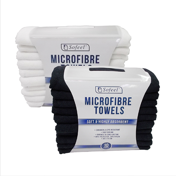 Sofeel Microfibre Salon Towels 40 x 73cm Black 10 per
