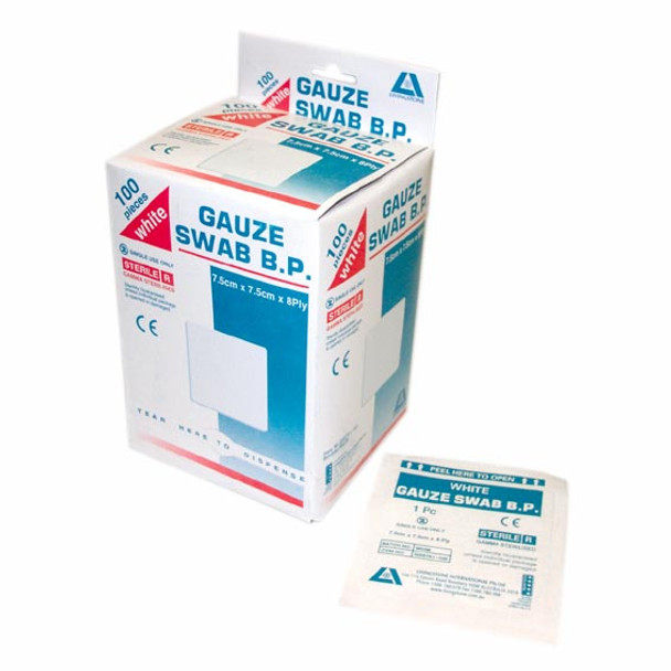 Sterile Gauze Swabs 7.5 x 7.5 cm x 8 ply