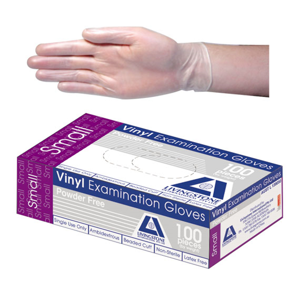 Vinyl Examination Gloves Recyclable 5.5g Powder Free Small Clear 100