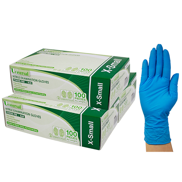 Universal Nitrile Examination Gloves AS/NZ Powder Free Extra Small Blue