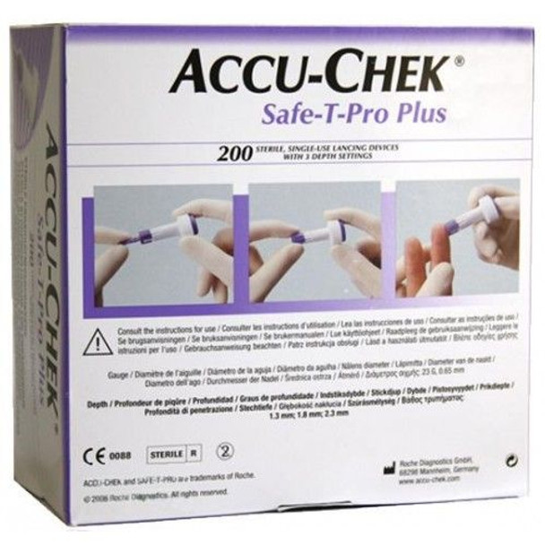 Accu Chek Safe T Pro Lancet Plus 200 per Box