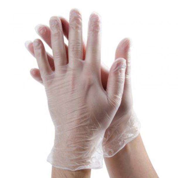 Vinyl Examination Gloves Recyclable Powder Free Clear Medium 100 per