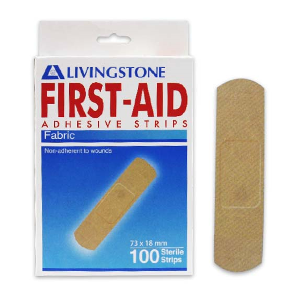 Adhesive Fabric First Aid Strips with Pad 73 x 18mm