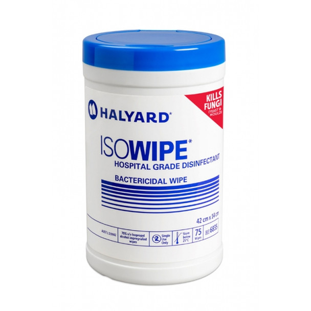 Halyard Isowipe Bactercidal Wipes 70% Alcohol Wipes 42cm x 14cm